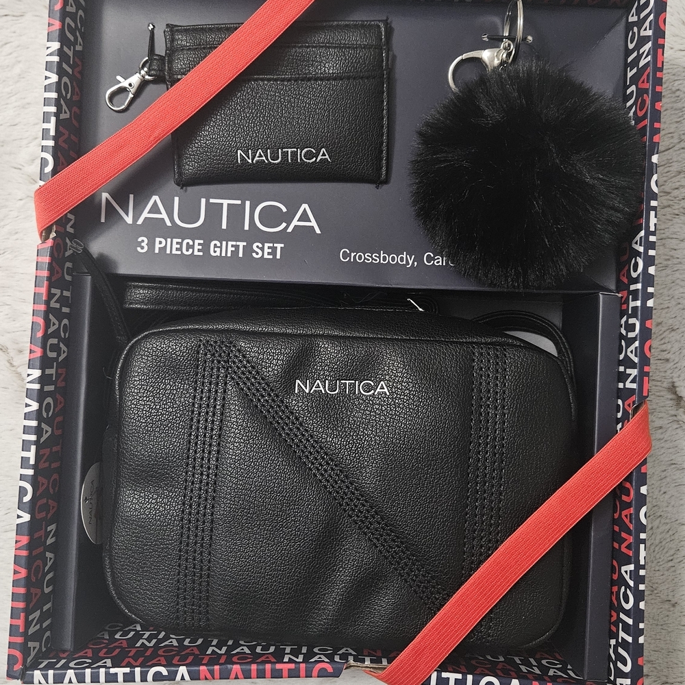 NEW Nautica Black 3 Piece Gift Set